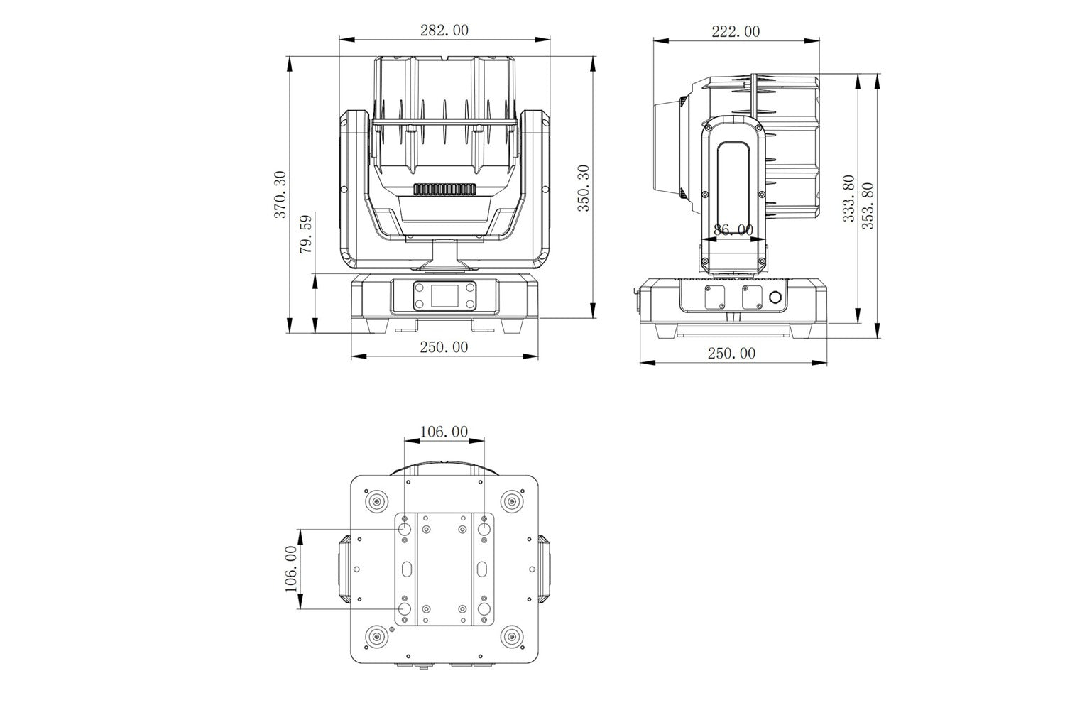DELUGEM120WFX - IP65 Moving Head Zoom Wash with 120W RGBL + 48 x 1W RGBWW LEDs