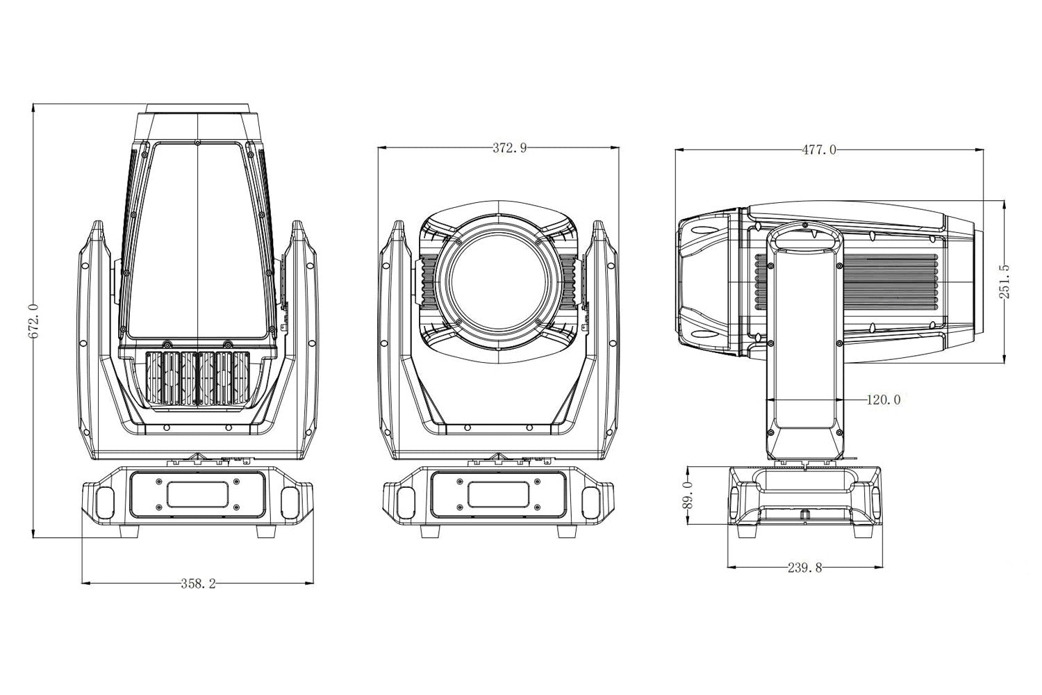 DELUGEM800HF - Outdoor 800W LED Moving Head Hybrid