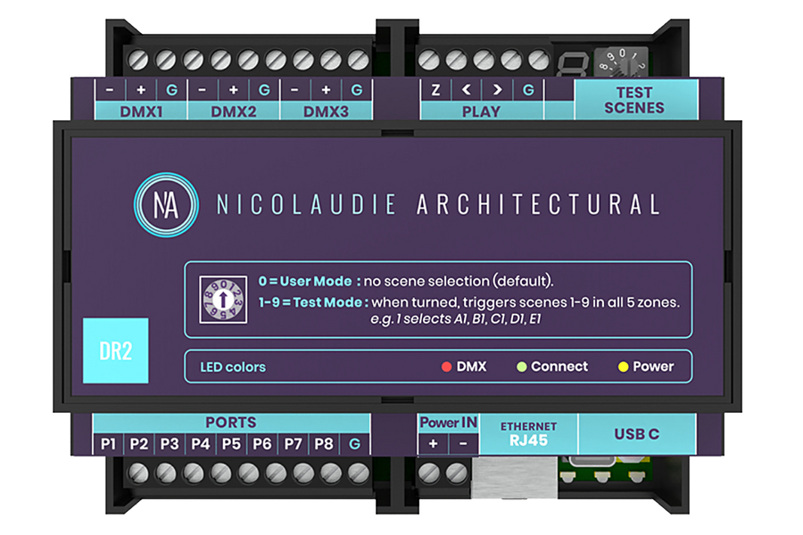 DINA-DR2 DIN Rail Mounted Lighting Controller
