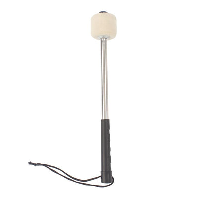 Pack of 2 Bass Drum Mallet Felt Head Percussion Mallets Timpani Sticks with Stainless Steel Handle, Beige White