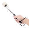 Pack of 2 Bass Drum Mallet Felt Head Percussion Mallets Timpani Sticks with Stainless Steel Handle, Beige White