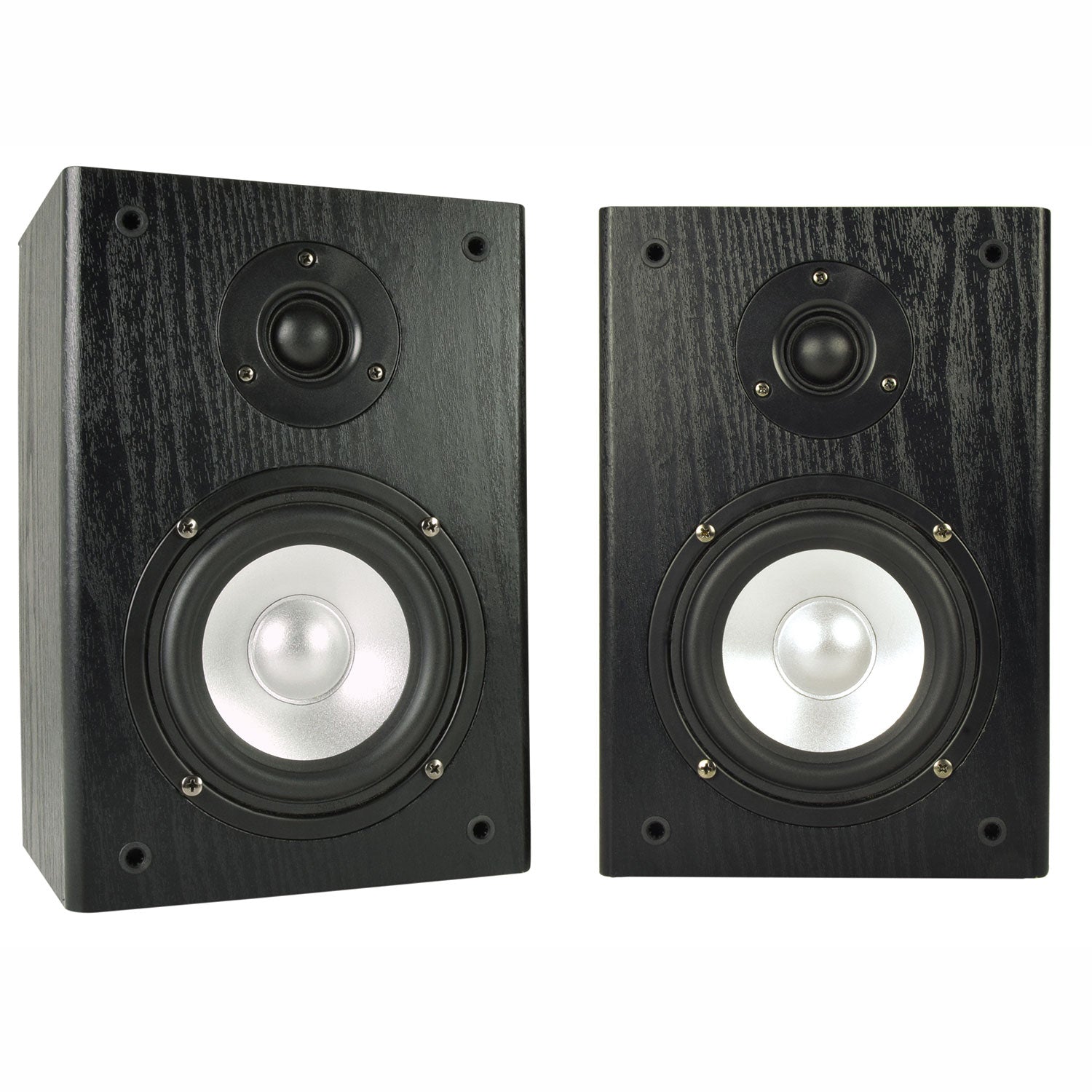 2-Way 160w Home Hifi Stereo Bookshelf Wooden Speakers Pair Wall Mountable