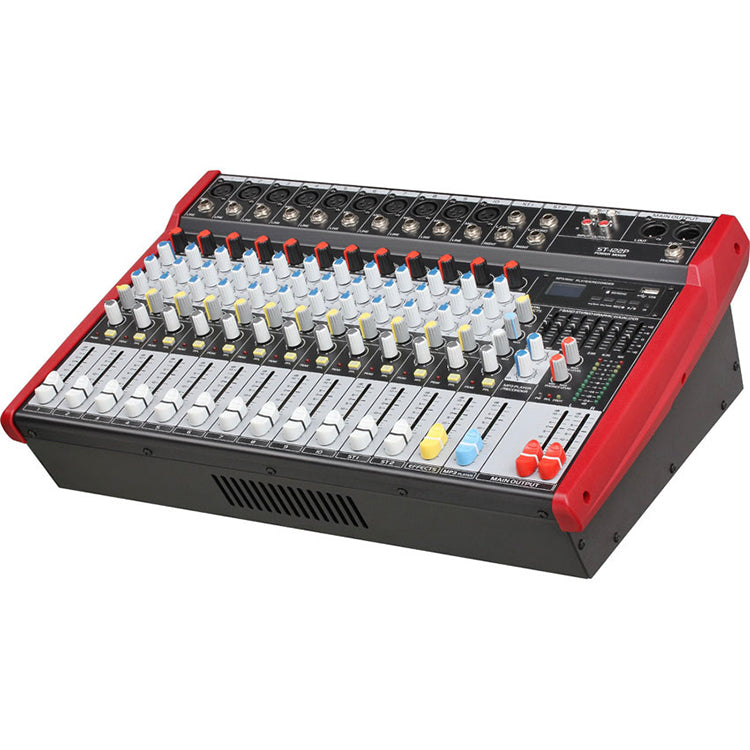 ST-122P 12-Channel 800w Powered Audio Mixer USB SD 7-Band EQ Mono MP3 Digital Effects Dj Console