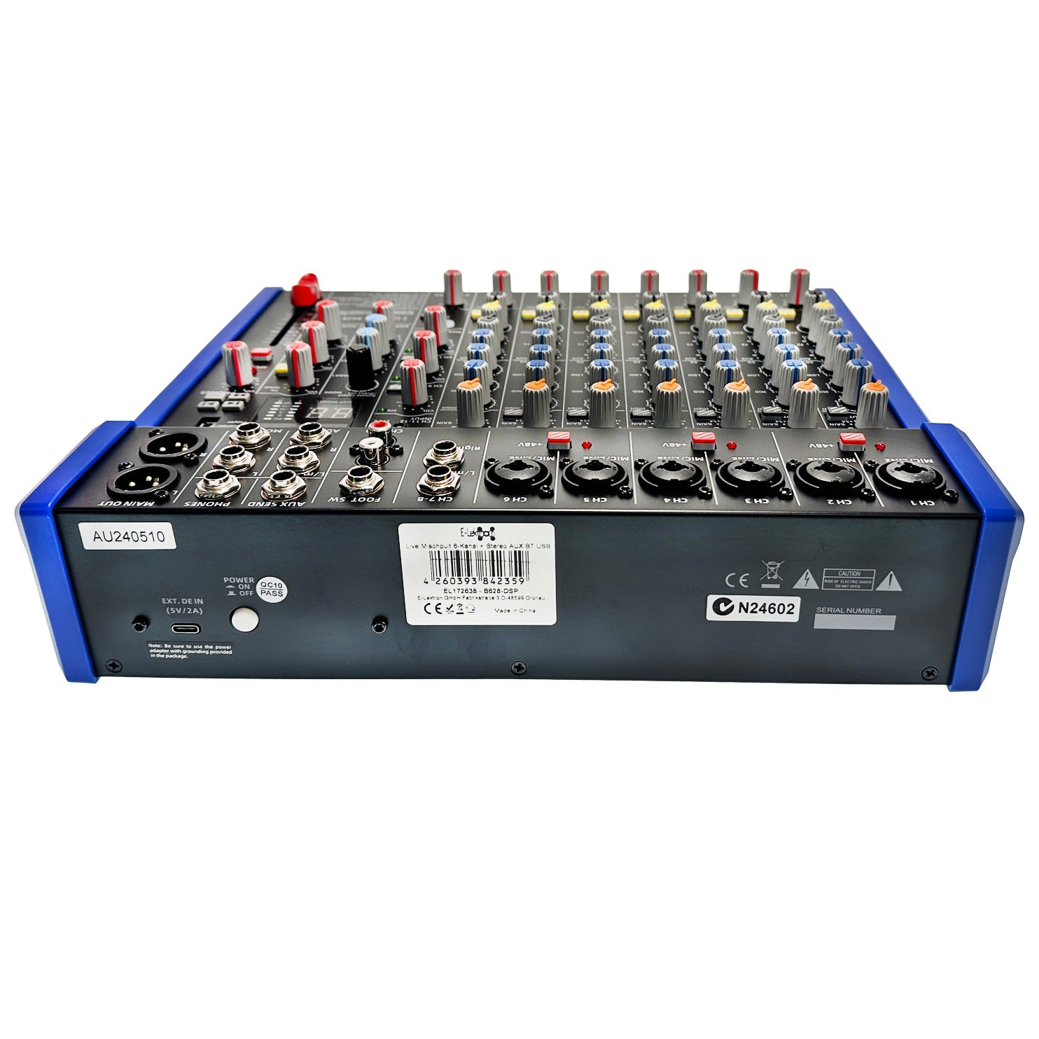 B628 DSP effects Studio Audio Mixer 12-Channel with Bluetooth USB Play Audio interface