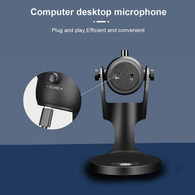 RGB Color Metal Condenser Microphone for Gaming Live Chat Sing Streaming on Pc Laptop with Usb Type-C Headphone Jack