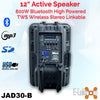 1600w 2x 12" Inch Karaoke Set Powered Bluetooth TWS Speakers + 2 UHF Mics + Stands