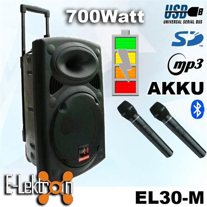 2x12" Inch 1500w Bluetooth Portable+active Loud Speaker Set Sound System with 2 Microphones and Stands