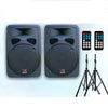 2x 15" Inch 1800w Active TWS Bluetooth Linkable Speaker Set Digital Sound System PA + RCA Cables + Stands