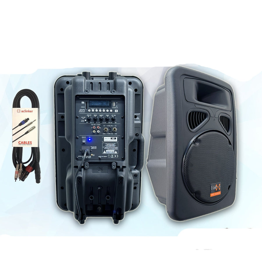 2x 15" Inch 1800w Powered Wireless Stereo Linkable Speakers Set Active Digital Sound System USB/SD & Bluetooth