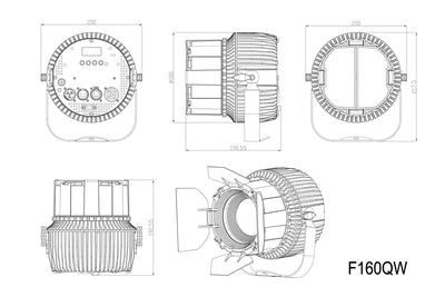 F160QW - Quad Colour Fresnel with Manual Zoom