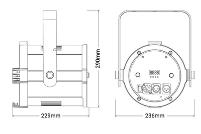 Event Lighting F2X100VWL - Variable Colour Fresnel with 2 x 100W Cool White / Warm White COB LEDs