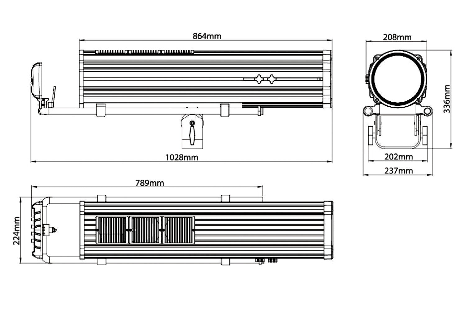 Event Lighting  FOLLOW600 - 600W LED Followspot with Stand and Road Case