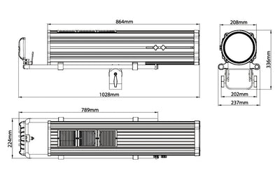Event Lighting  FOLLOW600 - 600W LED Followspot with Stand and Road Case