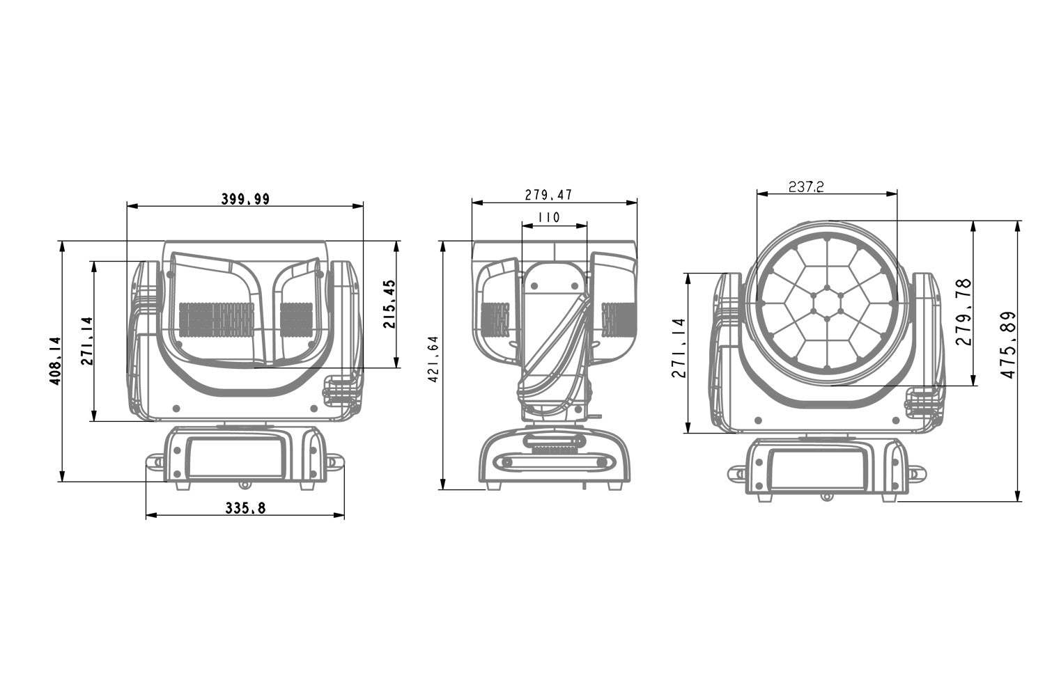 HAVOCW19X40CRI - 19 x 40W Zoom Wash Moving Head