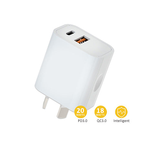 20W USB-A & USB-C wall charger SANSAI HW-311B