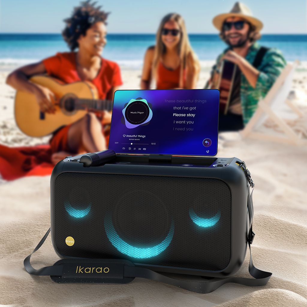 Ikarao Break X1 Portable 800W Karaoke Machine with 13.3” Lyrics Display