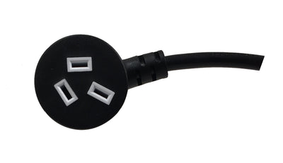 DL 2 Meters Black Piggyback Plug Main Power Extension Cord 240V 3 Pin 10A 1.0mm Cable