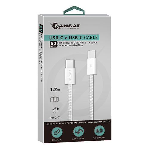 60W USB-C to USB-C Cable SANSAI IPH-C801