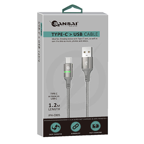 Soft LED Light USB A to USB C Cable SANSAI IPH-C805