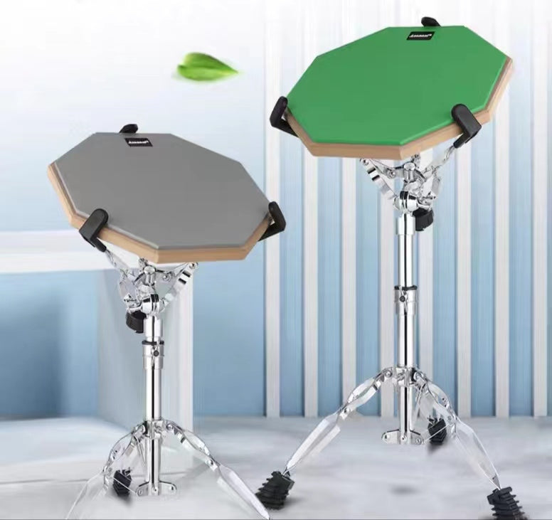 12" Mute Drum Practice Pad + Adjustable Snare Drum Stand