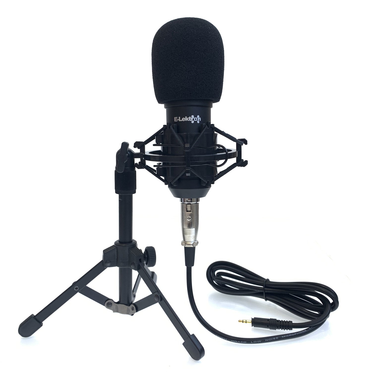 Podcast Usb Condenser Microphone with Pop Filter Stand and Sound Card