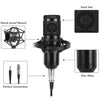 Podcast Usb Condenser Microphone with Pop Filter Stand and Sound Card