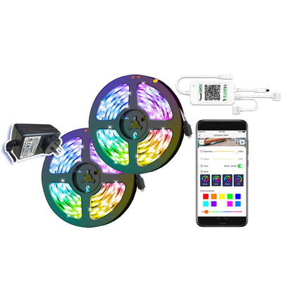 Bluetooth 10m 5050 RGB Chip 300 LEDs Music Strip Decoration Waterproof Lights 40 Key IR Controller With Power Supply