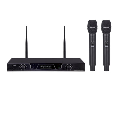 Dual Wireless Microphone System Choose Headset Handheld Lavalier Mic 2x Cordless System