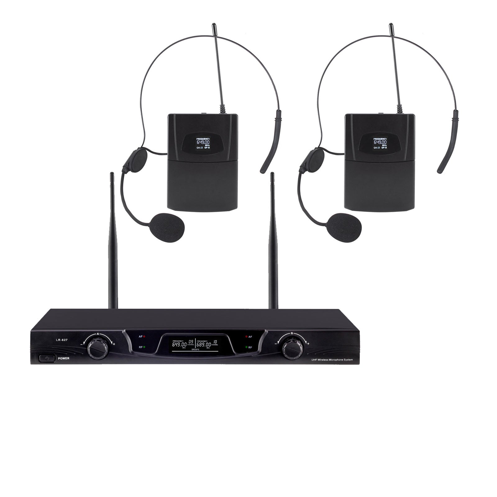 Dual Wireless Microphone System Choose Headset Handheld Lavalier Mic 2x Cordless System