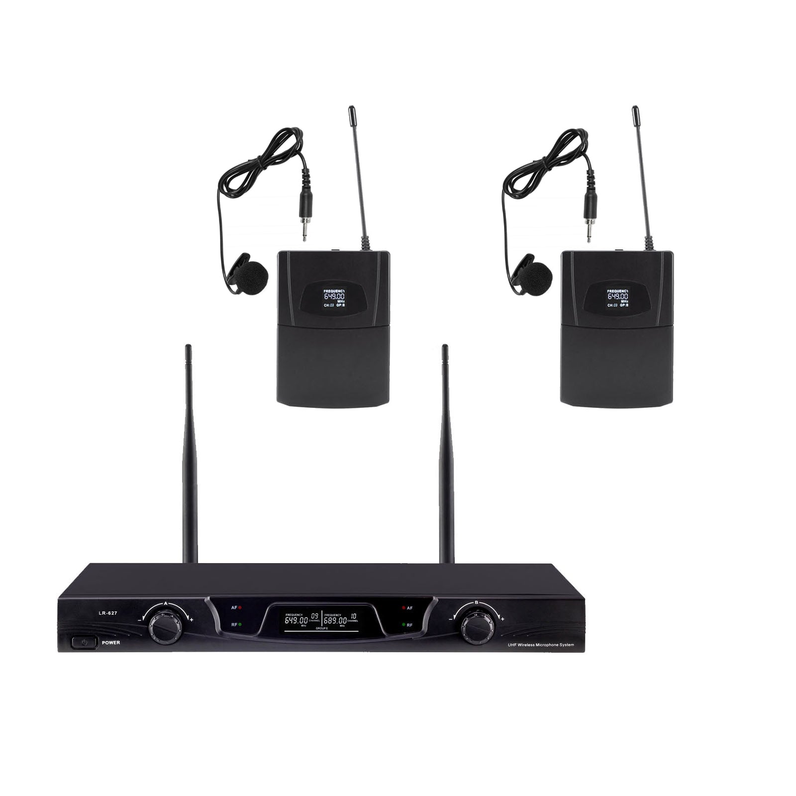 Dual Wireless Microphone System Choose Headset Handheld Lavalier Mic 2x Cordless System