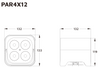 Event Lighting PAR4X12B - Battery Parcan with Wireless DMX & Wifi