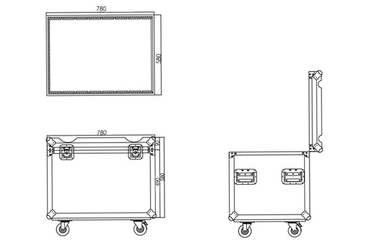 PACK6X6X8  - Road Case Packer 580 x 580 x 780 with Dividing Slots