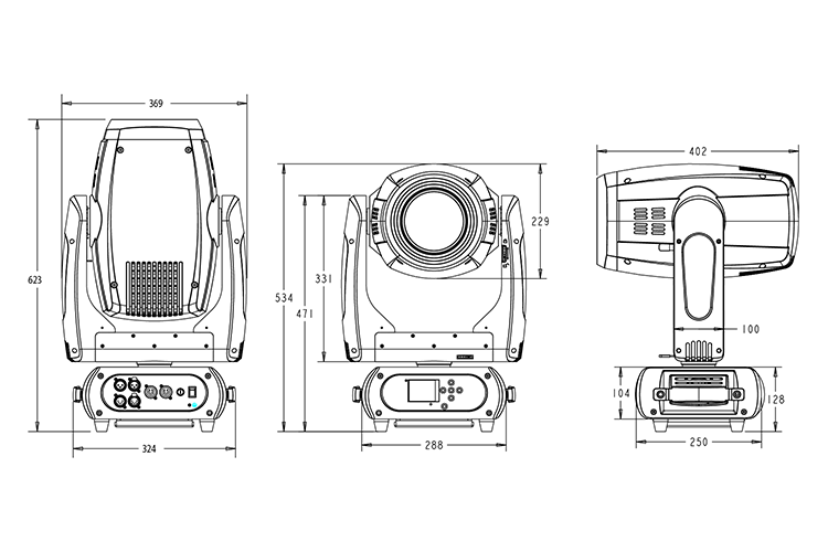 Event Lighting M1H200W - 200W LED Hybrid Moving Head with Zoom