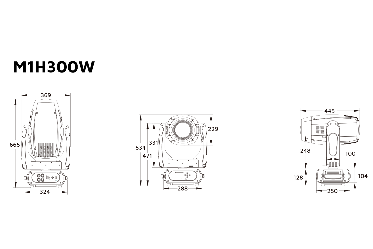 Event Lighting M1H300W - 300W LED Hybrid Moving Head with CMY, CTO and Zoom