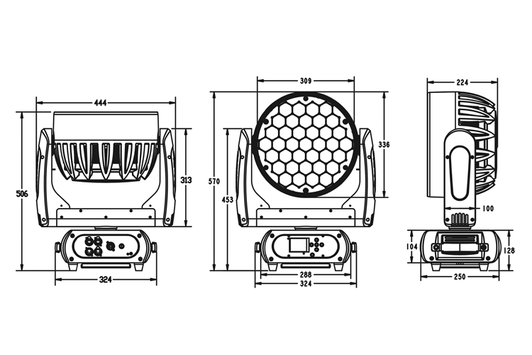 Event Lighting M37W15RGBW - 37x 15W RGBW LED Pixel Control Wash Zoom Head