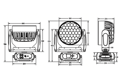 Event Lighting M37W15RGBW - 37x 15W RGBW LED Pixel Control Wash Zoom Head