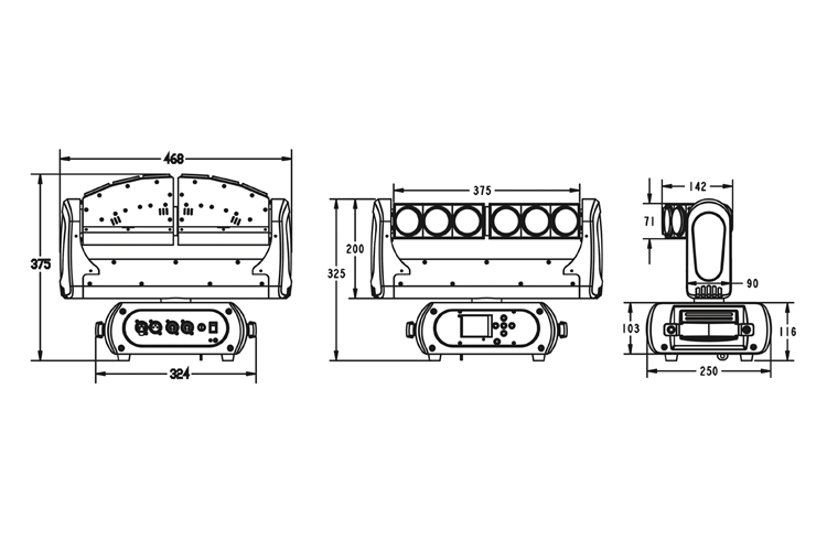 Event Lighting M6B10RGBW - 6 x 10W RGBW Multihead Beam Mover