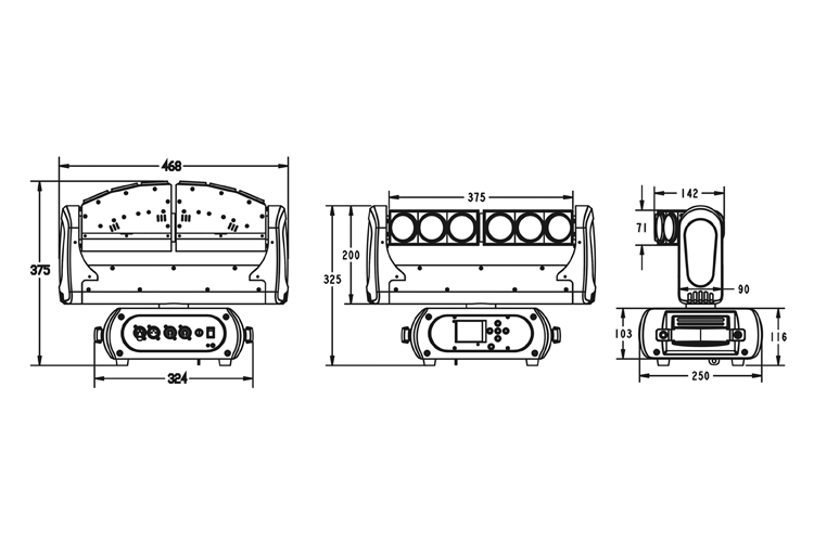 Event Lighting M6B20W - 6 x 20W White Multihead Beam Mover