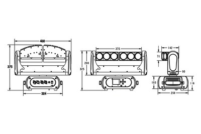 Event Lighting M6B20W - 6 x 20W White Multihead Beam Mover