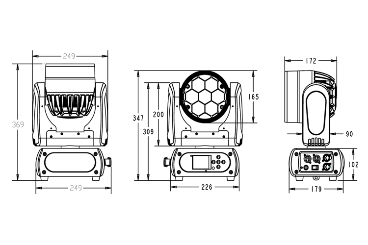 Event Lighting M7W15RGBW - 7x 15W RGBW LED Pixel Control Wash Zoom Head