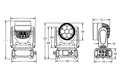 Event Lighting M7W15RGBW - 7x 15W RGBW LED Pixel Control Wash Zoom Head