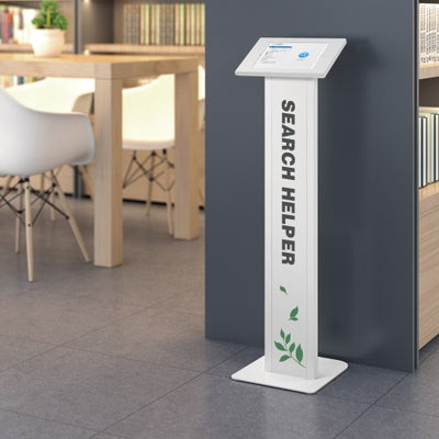 Brateck Anti-theft Freestanding Tablet Kiosk Stand 9.7”/10.2” Ipad, 10.5” Ipad Air/Ipad Pro, 10.1" Samsung Galaxy TAB A (2019)- White