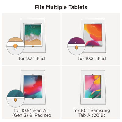 Brateck Anti-theft Freestanding Tablet Kiosk Stand 9.7”/10.2” Ipad, 10.5” Ipad Air/Ipad Pro, 10.1" Samsung Galaxy TAB A (2019)- White