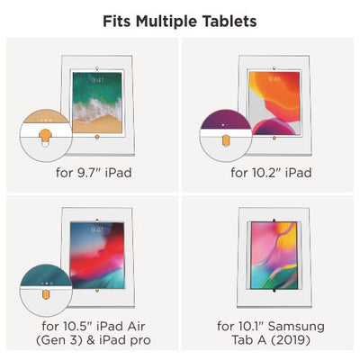 Brateck Anti-theft Freestanding Tablet Kiosk Stand 9.7”/10.2” Ipad, 10.5” Ipad Air/Ipad Pro, 10.1" Samsung Galaxy TAB A (2019)- White