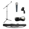 MICROPHONE PACKAGE with Mic XLR CABLE LEAD MIC STAND & Bag for KARAOKE VOCAL