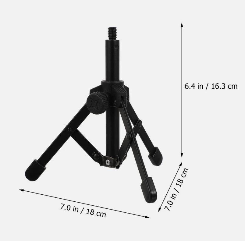 Mini Desktop Microphone Stand Robust Metal Foldable Design