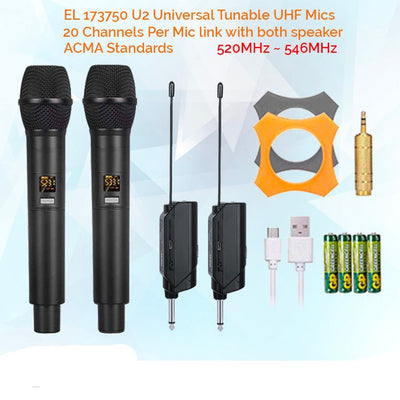 1600w 2x 12" Inch Karaoke Set Powered Bluetooth TWS Speakers + 2 UHF Mics + Stands