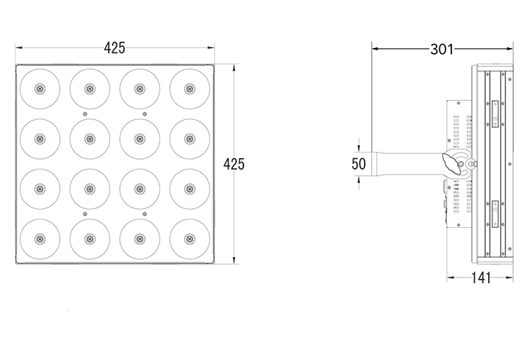 Event Lighting PAN 4x4x30 - 16 x COB RGB 30W LED Pixel Control Panel