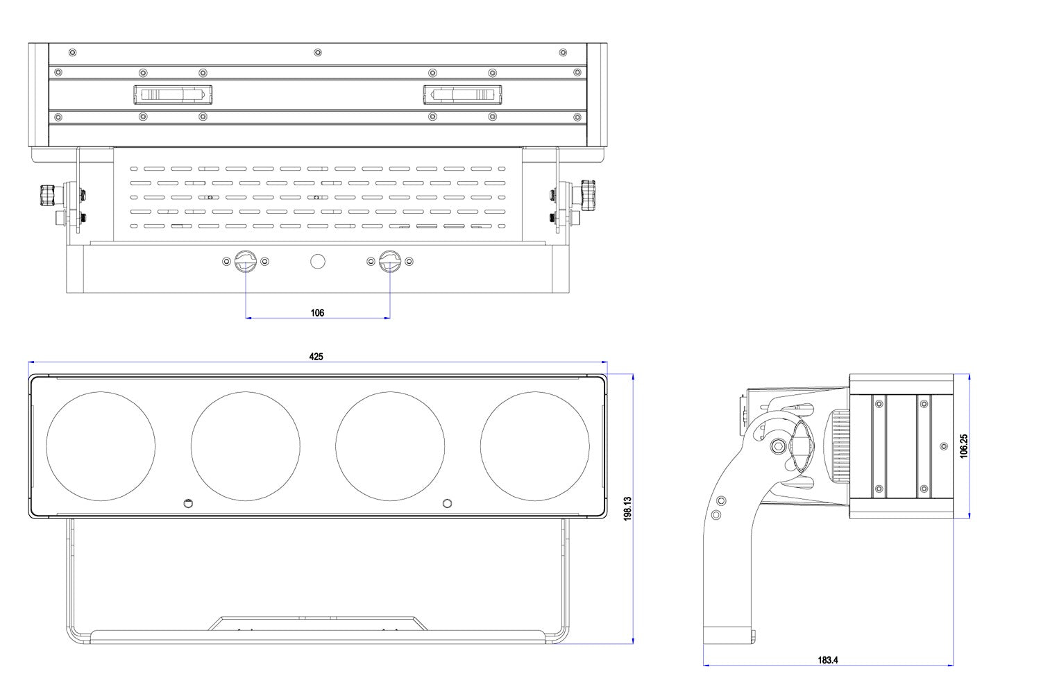 Event Lighting PANX41 - 4x1 40W COB RGB+CW+WW Pixel Control Panel