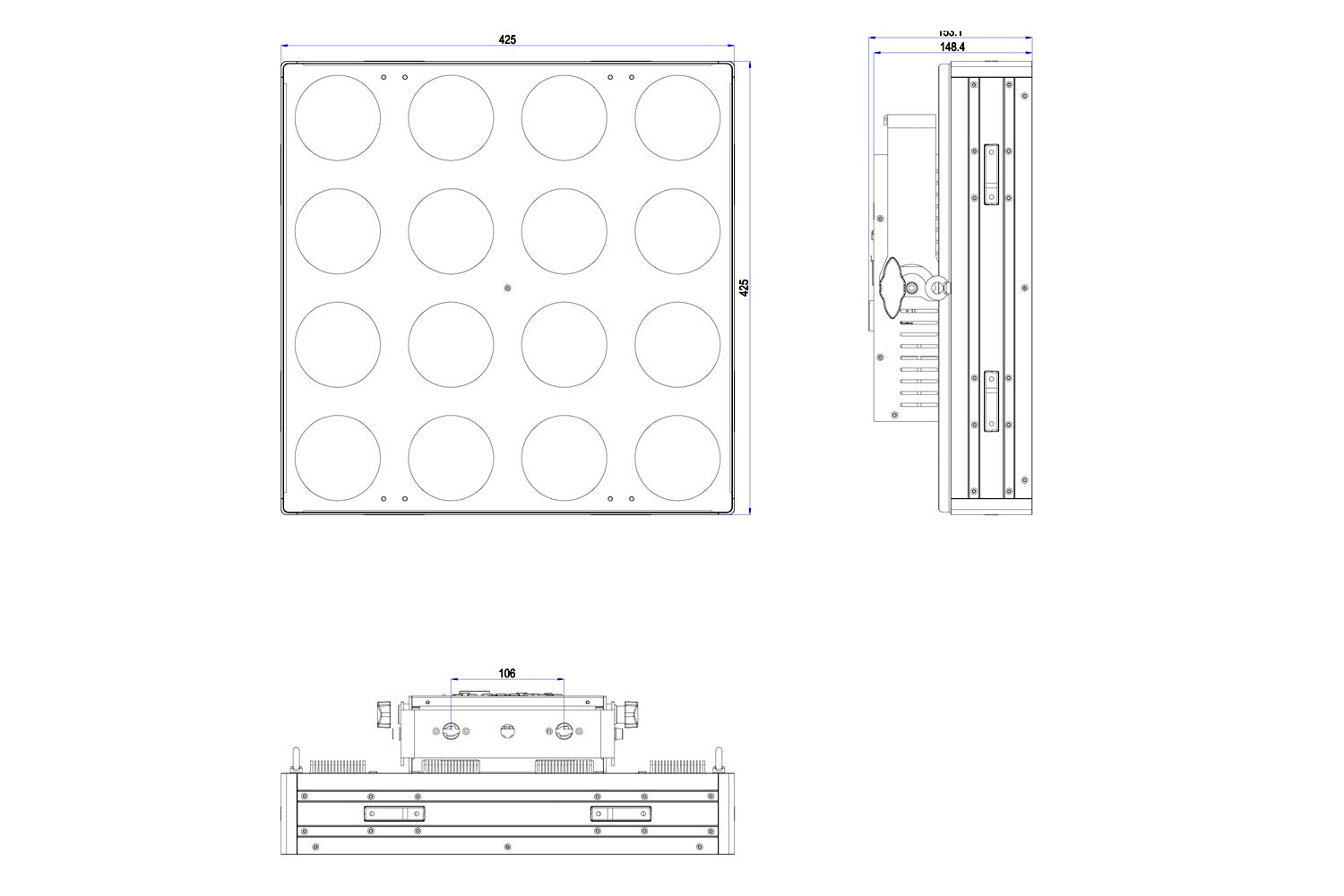 Event Lighting  PANX44 - 4x4 40W COB RGB+CW+WW Pixel Control Panel